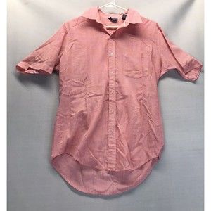 Gaddi Polyester Cotton Button Pink Short Sleeve Shirt Men's Medium RN56742